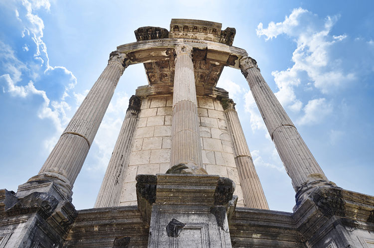 Remnant of the Temple of Vesta hearth that held the sacred flame.