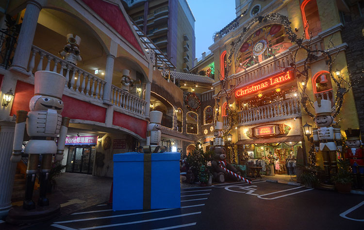 Christmas Land at Mihama American Village in Okinawa.