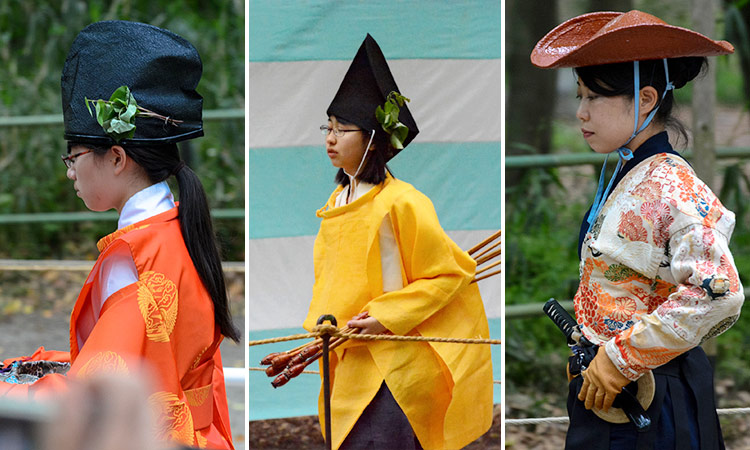 Female assistants at Yabusame Shinji.
