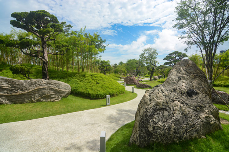 Bay South Garden landscaped path at Gardens by the Bay.