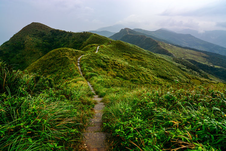 Gorgeous mountainous landscape along the Taoyuan Valley Trail in Taiwan.