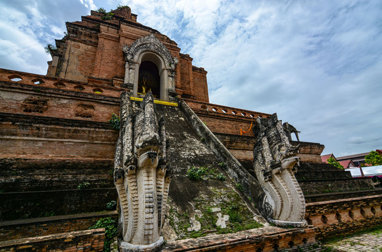 Historic Wat Chedi Luang temple ruins.