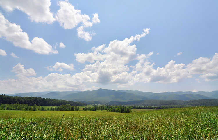 Cades Cove valley in Tennessee.