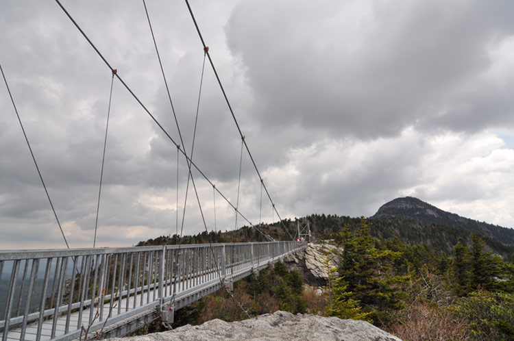 Mile-high swinging bridge at Grandfather Mountain.