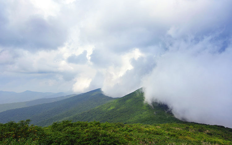 Storm clouds over the Blue Ridge Mountains.